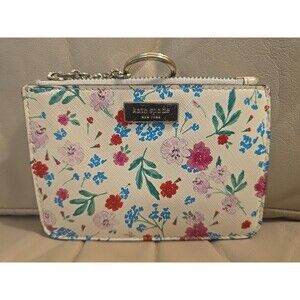 Kate Spade Floral Print Card Wallet Gardner Street Greenhouse Bitsy Keychain